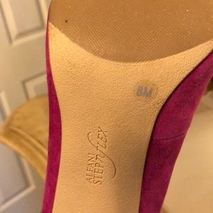 Suede fuchsia heels